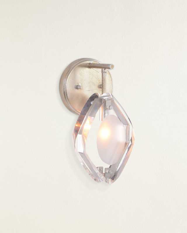 Faceted Glass Single-Light Wall Sconce